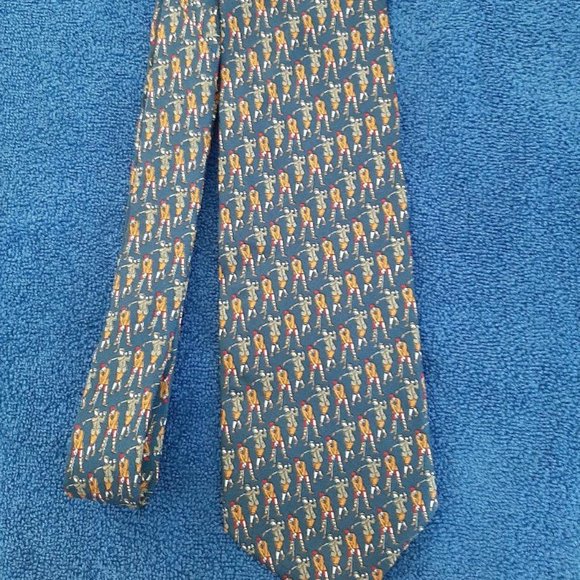 Brooks Brothers Silk Golf Necktie~Made in USA - Picture 1 of 3